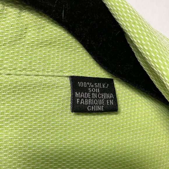 Cotton Reel Shirt Mens XL Green 100% Silk Short Sleeve Camp Button Up Hawaiian - Picture 3 of 8